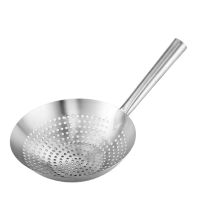 Large Big Thick Stainless Steel Mesh Strainer Colander Handle Cookware Oil Strainer Flour Sifter Colander Kitchen Cooing wok