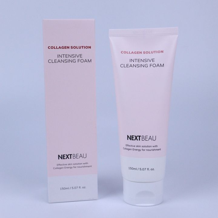 nextbeau-collagen-solution-intensive-cleansing-foam-150-ml-โฟมล้างหน้าผสมคอลลาเจน-ของแท้นำเข้าจากเกาหลี