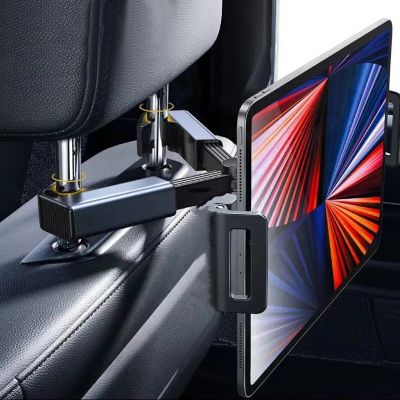 Car Back Seat Headrest Phone Holder Stretchable Tablet Stand Rear Pillow Adjustment Bracket for 4.7-12.9 Inch Ipad Car Mounts