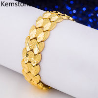 Kemstone Fashion Copper Gold Color 19CM Mesh Wide Bangle celet Jewelry for Men