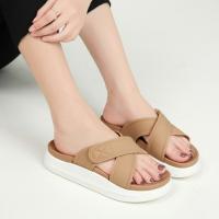 HOT★ผู้หญิงฤดูร้อนรองเท้าแตะรองเท้าแตะสุภาพสตรี Comfort หนา Soled รองเท้าแตะชายหาด Designer สไลด์แบน Sandal Jepit Fashion รองเท้า