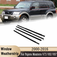 4X กระจกหน้าต่าง Weatherstrip ประตูด้านข้างด้านนอก Molding Trim เข็มขัดปิดผนึกสำหรับ Mitsubishi Pajero Montero V73 V93 V97 2000-2016