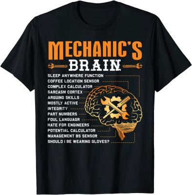 Funny Mechanic ของขวัญ-Mechanic S เสื้อยืดสมอง T พิเศษตลกชายฝ้าย T เสื้อสบายๆ