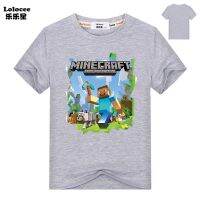 Pure Cotton Minecraft Cartoon Children clothing Boys Girls Summer Short sleeve T Shirt