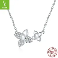 [COD] Ziyun new platinum-plated flower necklace female simple temperament pearl 925 silver clavicle chain SCN438