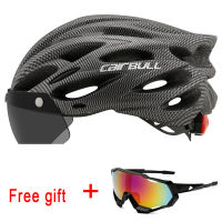 Cairbull Ultralight Cycling Helmet With Removable Visor Goggles Bike Taillight Intergrally-molded Mountain Road MTB Helmets 230g