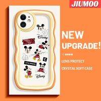 เคส JIUMOO สำหรับ iPhone 11 Pro 11 Pro Max เคสมิกกี้น่ารักลายการ์ตูนดีไซน์ใหม่สร้างสรรค์โปร่งใสลายกล้องถ่ายรูปเคสซิลิกาเจลฝาครอบป้องกันขอบลอนเคสมือถือกันกระแทกแบบใสนิ่ม