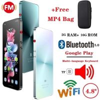 เครื่องเล่น Mp4บลูทูธ Wi-Fi หน้าจอสัมผัส Hifi เครื่องบันทึกเพลงโลหะ16Gb ลำโพงการ์ด TF เครื่องเล่นวิดีโอ Mp3แอปฟรีกระเป๋า MP4