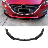 Front Bumper Spoiler Splitter Lip For MAZDA 3 Axela 2014-2018 Mazda3 Glossy Black Car Lower Guard Plate Trim Blade Kit Protector Cables