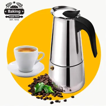 Stainless Steel Moka Pot, 2 Cup Stovetop Espresso Maker, Moka Pot Classic  Italian Coffee Maker Espresso Maker Stovetop Double Head DIY Conduit Coffee  Pot 