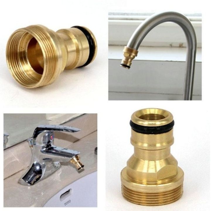 ข้อต่อสวมเร็วทองเหลืองบริสุทธิ์23มม-อุปกรณ์เสริมสำหรับก๊อกห้องน้ำและห้องครัวท่อน้ำในสวนตัวแปลงเชื่อมต่อ