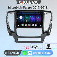 EKLEVA 9นิ้ววิทยุติดรถยนต์แอนดรอยด์12นิ้วสำหรับ Mitsubishi Pajero 2017-2019 Carplay Auto Aux Wifi DAB OBD USB เครื่องเล่นวิดีโอมัลติมีเดียรถยนต์2din จีพีเอส4G ฟรีของขวัญกล้องมองหลังและไมโครโฟน