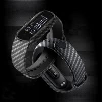 Carbon Fiber Strap for Mi Band 6 5 4 3 Bracelet Silicone Wristband for Xiaomi Miband 6 Sport Watch Replacement Strap Wriststrap Smartwatches