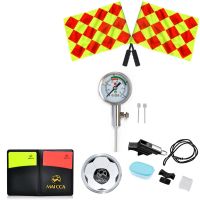 Whistle Coin Soccer Referee Bag Wallet Coin Cards Football Flags Barometer Air Pressure Gauge Kit Football Training Equipment