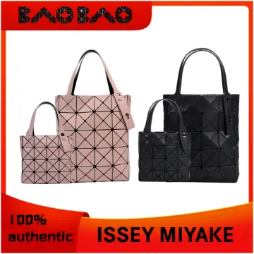 Bao Bao Bag  Issey Miyake Carton Prism Tote Bag Metallic Silver