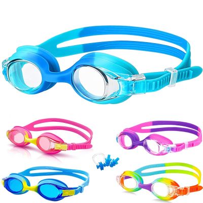 กันน้ำกันหมอกแว่นตาว่ายน้ำเด็กดำน้ำแบบมืออาชีพ UV แว่นตาว่ายน้ำเด็กอายุ3-10ปี