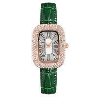 นาฬิกาข้อมือผู้หญิงสีเขียวขนาดเล็กนาฬิกาผู้หญิง Niche Rhinestone Starry Women S Watch