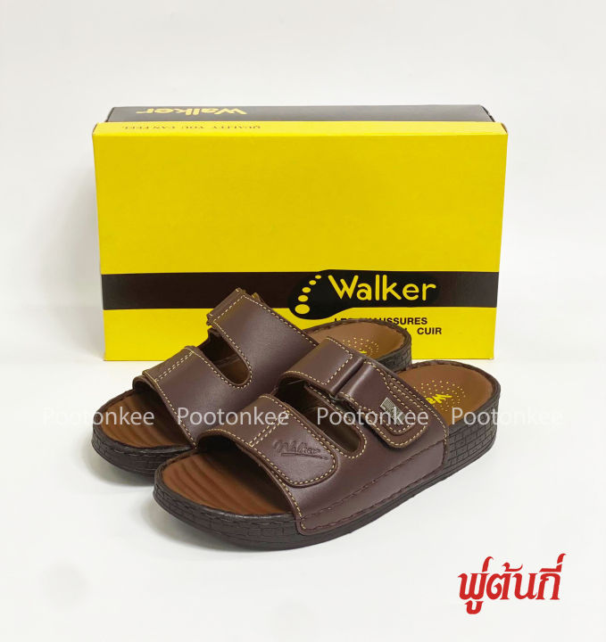 รองเท้า-walker-รุ่น-wb-737-รองเท้าวอคเกอร์-สีดำ-น้ำตาล-รองเท้าแตะหนังผู้ชาย-รองเท้าหนังแท้