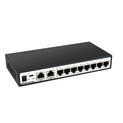 อะแดปเตอร์โหลดเกม10พอร์ต Gigabit Switch RJ45 Hub Fast Ethernet 101001000Mbps Ethernet Smart Switcher สวิตช์เครือข่าย VLAN