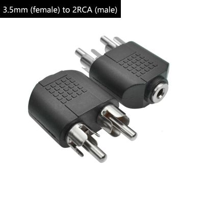 3.5mm Jack Female to 2 RCA Male Converter Y Splitter Stereo AV Audio Plug for DVD VCD to Speaker TV 2 in 1 Adapter Cables