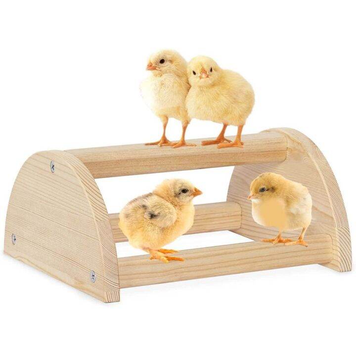 JDPOK Poultry Farm Ducks Roosting Ladder Toy Wooden Parrot Swing Chick