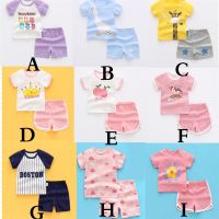 Summer Baby Boys Girls Cotton T-Shirt Tops+Shorts Set