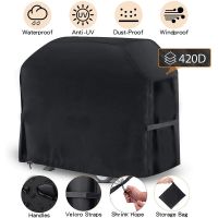 420D Oxford Cloth Outdoor Barbecue Cover Black Oxford Cloth Furniture Dust Cover With Four-corner Buckle Oven Cover Dust Cover