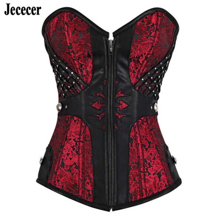 2021Vintage Gothic Style Women Sexy Corset Bustier Top Strapless Slimming Waist Training Overbust Steampunk Women Party Clothing