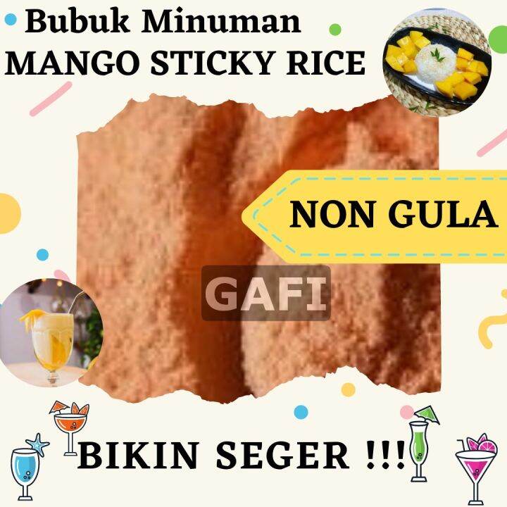 Bubuk Minuman Mango Sticky Rice NON GULA 1 Kg Bandung Serbuk Minuman