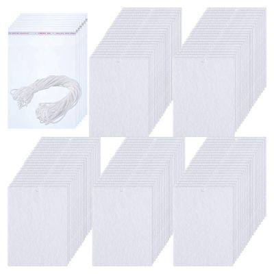 150 Pieces Sublimation Air Freshener Blanks Felt Rectangle Fragrant Sheets with Elastic Rope and 200 Pieces Bags