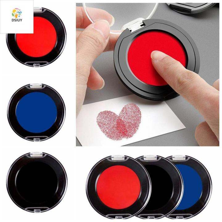 DSIUY Red Blue Black Mini Fingerprint Ink Pad Clear Stamping Quick