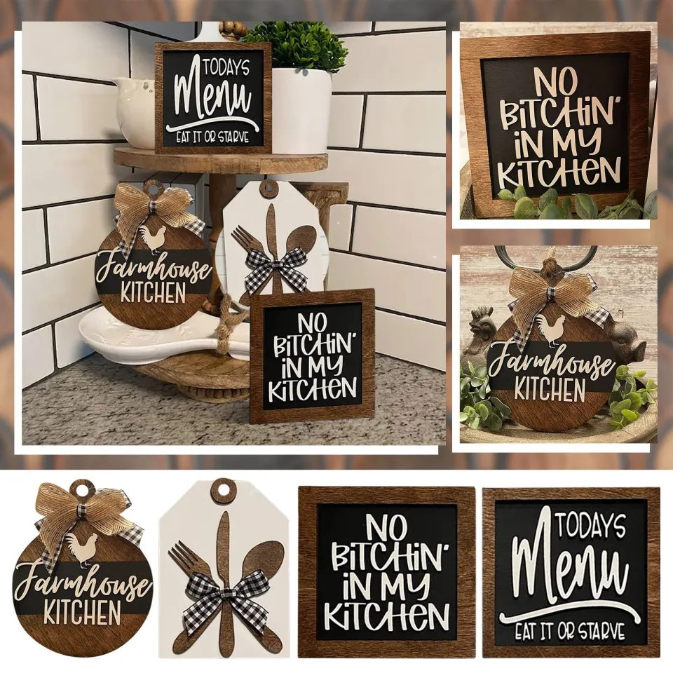 No Bitchin' In My Kitchen Box Sign, Funny Kitchen Decor