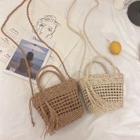 Fringed Mini Hollow Crossbody Straw Bag Beach Bag