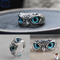 KZSX คู่รัก ของขวัญ Retro Animal Style Open Adjustable Statement Ring Owl Eye Vintage Ring