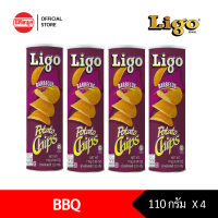 [4 กระป๋อง] LIGO BARBECUE POTATO CHIPS 110G มันฝรั่ง ลิโก้ โปเตโต้ รสบาร์บีคิว มันฝรั่งทอดกรอบ