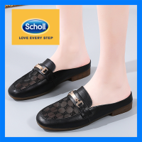 รองเท้า Scholl ผู้หญิง,รองเท้าสตรี Scholl รองเท้าแตะหนัง Kasut Wanita รองเท้าแตะลำลอง Scholl รองเท้าแตะสตรี Scholl รองเท้าแตะครึ่งโบฮีเมียสำหรับ Scholl ผู้หญิงรองเท้าเรือรองเท้าผู้หญิงรองเท้าโลฟเฟอร์แบน