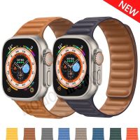 สายนาฬิกาข้อมือหนัง แบบแม่เหล็ก หรูหรา สําหรับ Apple Watch iWatch Series Ultra 8 7 6 5 4 3 2 1 SE 45 มม. 44 มม. 40 มม. 41 มม. 〖LYUE〗