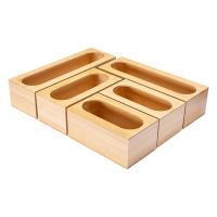 Storage Bag Organizer For Drawer 5-PCS Wooden Food Storage Baggies Holders And Dispenser Kitchen Cases For Gallon Quart Sandwich