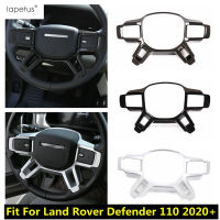 พวงมาลัยตกแต่งกรอบครอบตัดสำหรับ Land Rover Defender 110 2020 2021 2022 ABS สีดำ เคลือบอุปกรณ์ตกแต่งภายในชุด