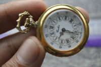 นาฬิกา Vintage มือสองญี่ปุ่น Pocket Watch นาฬิกาพก Cadise Swiss Made ระบบ ไขลาน ทรงกลม กรอบทอง หน้าปัดตัวเลขโรมัน หน้าปัด 31มม. ใช้งานได้ปกติ สภาพดี ของแท้ ไม่กันน้ำ