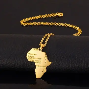 African map hot sale necklace gold