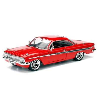 Jada 1:24 Fast &amp;Furious Dom’s 1961 Chevy Impala Diecast Metal Alloy Model Car Chevrolet Toys For Children Gift Collection J6 Die-Cast Vehicles