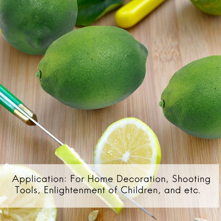 6-x-realistic-lifelike-artificial-plastic-lime-lemon-fruit-food-fake-home-decor