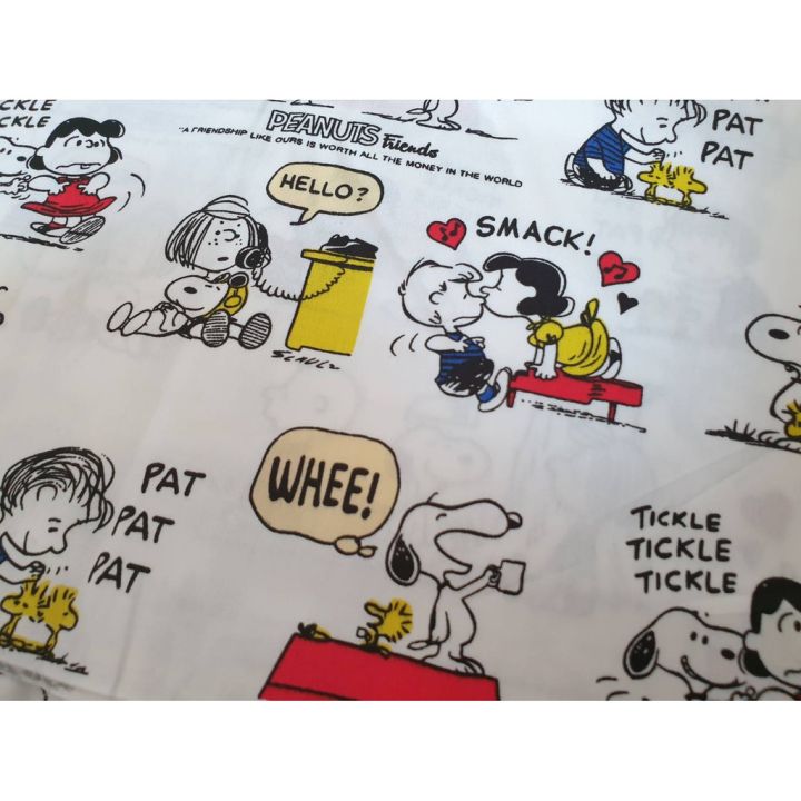 ผ้าคอตตอน-100-นำเข้า-ลาย-snoopy-ผ้าหน้ากว้าง-1-60-ม