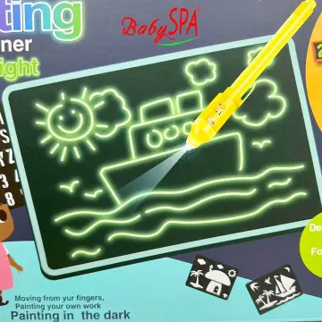 Draw with Light Sketch Board, Luminescent Glow in The Dark Drawing Painting  for Kids