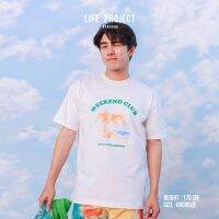 [LIFEPROJECTBKK] WEEKEND CLUB Oversize White F -  เสื้อยืด โอเวอร์ไซส์ ผ้าคอตตอนแท้100%