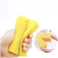 5PCS Cellulose Sponge Dishcloth Oil-Free Cleaning Cloth Household Supplies for Cookware Utensil Dish (Yellow)