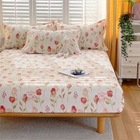 【hot】！ Bonenjoy 1 pc 100 Cotton Bed Sheet with Elastic Size Floral Sheets on drap de lit 180x200cm Bedsheet Cotton