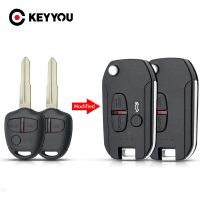 KEYYOU 2 Buttons Remote Car Key Shell Case For Mitsubishi Pajero Sport Outlander Grandis ASX MIT11/MIT8 Blade