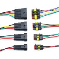 2Sets 2 3 4 6 Pin Way Sealed Waterproof Electrical Wire Connector Auto Male Female Plug Car Wiring Harness Splices With Cable